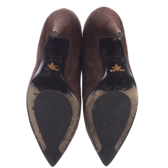 Prada Brown Seude Ankle Boots - Picture 4 of 6